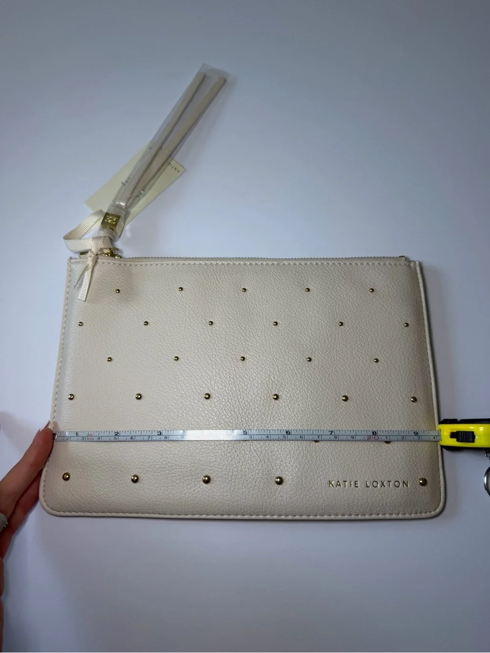 Katie Loxton Cream Studded Wristlet Pouch